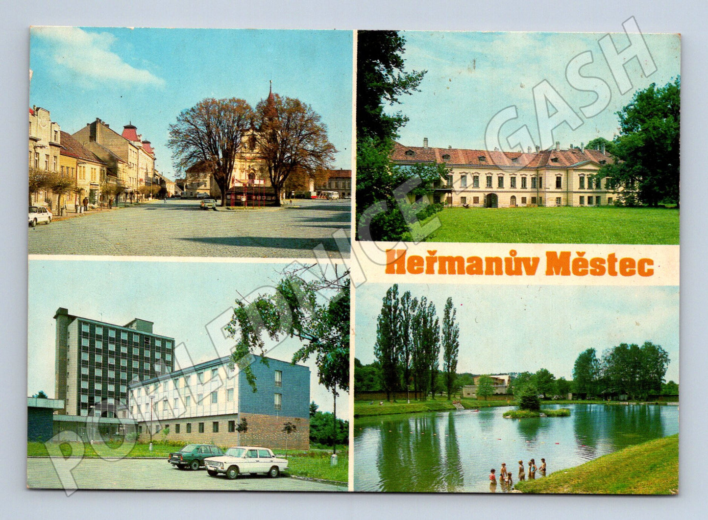 Pohlednice Heřmanův Městec multiview 1983 (M22562)