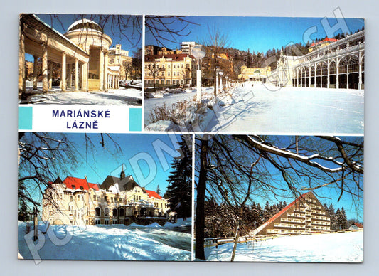 Pohlednice Mariánské Lázně zimní motivy 1977 (M22568)