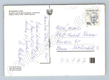 Pohlednice Mariánské Lázně zimní motivy 1977 (M22568)