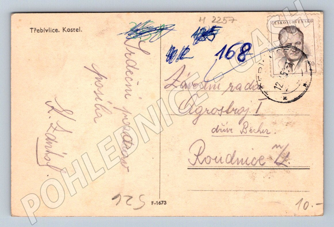 Pohlednice Třebívlice kostel PP (M2257)