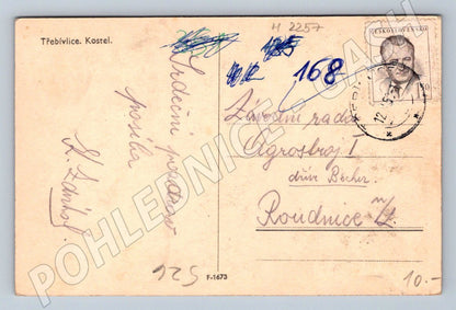 Pohlednice Třebívlice kostel PP (M2257)