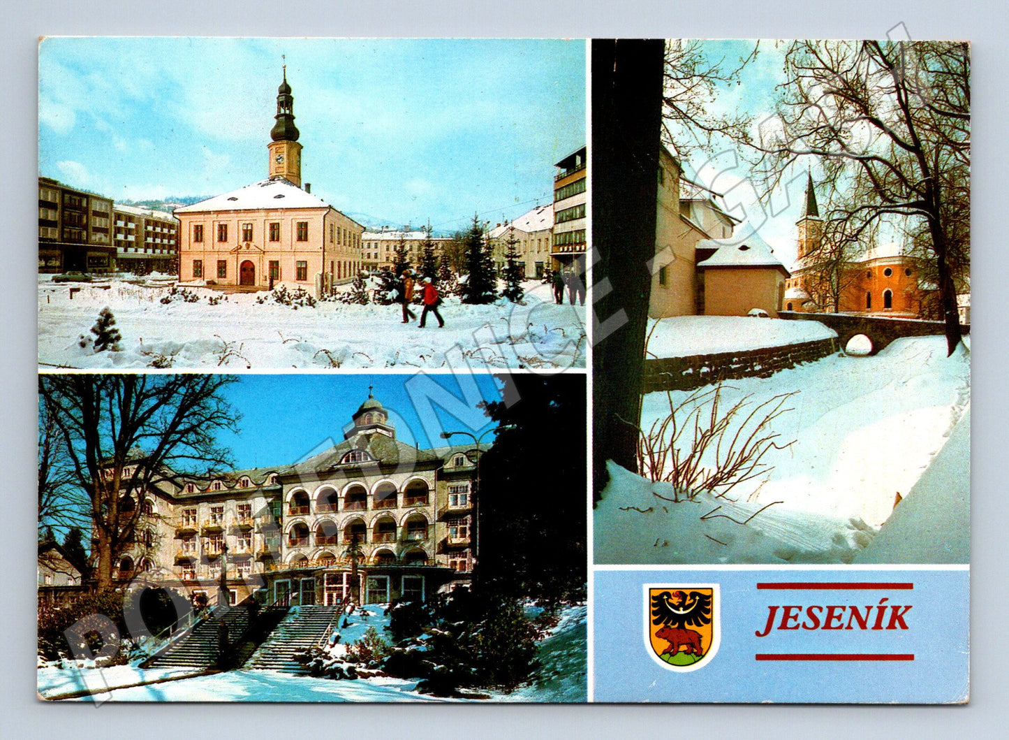 Pohlednice Jeseník zimní scény 1970 (M22572)