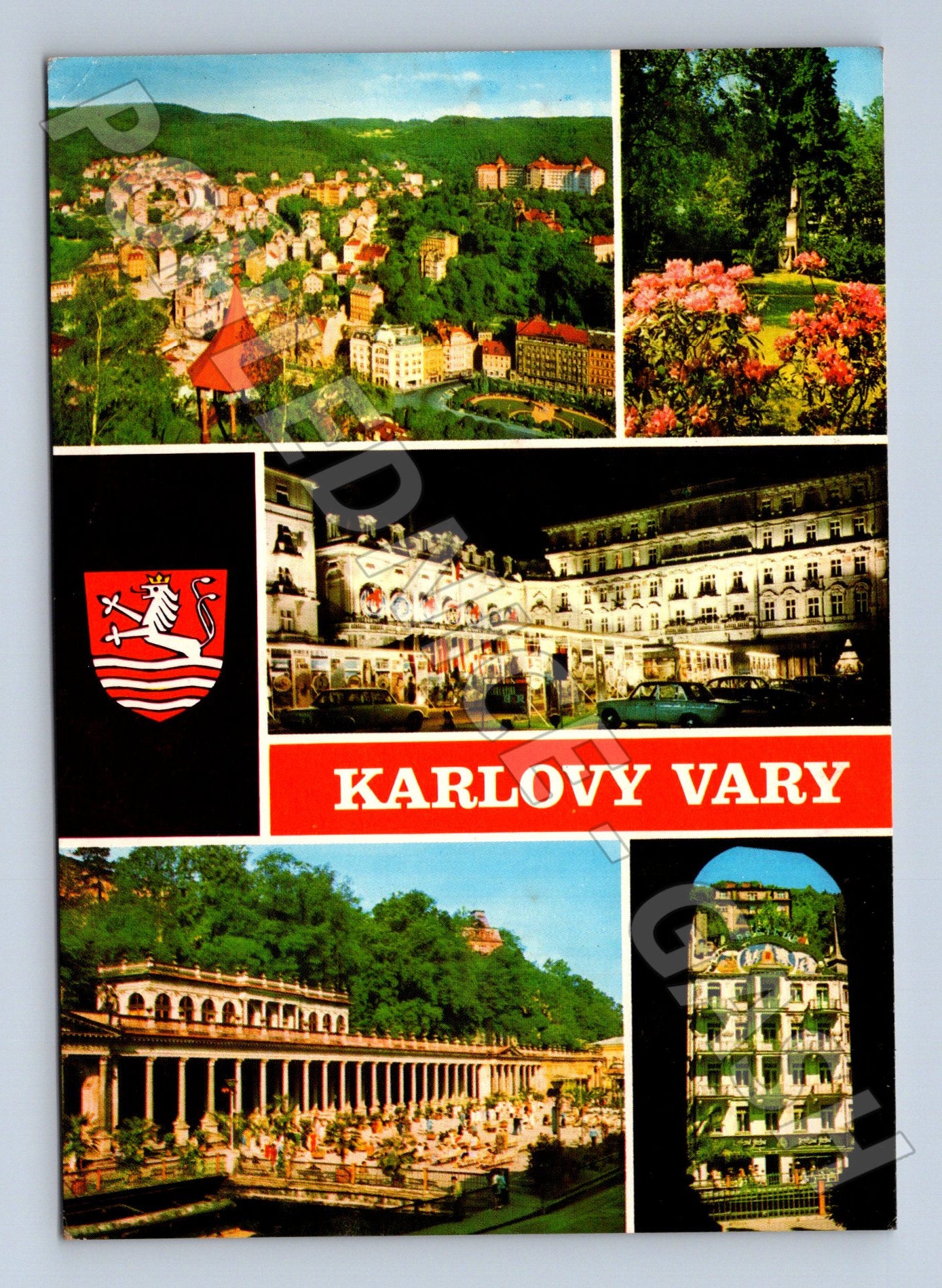 Pohlednice Karlovy Vary koláž motivů 1975 (M22582)
