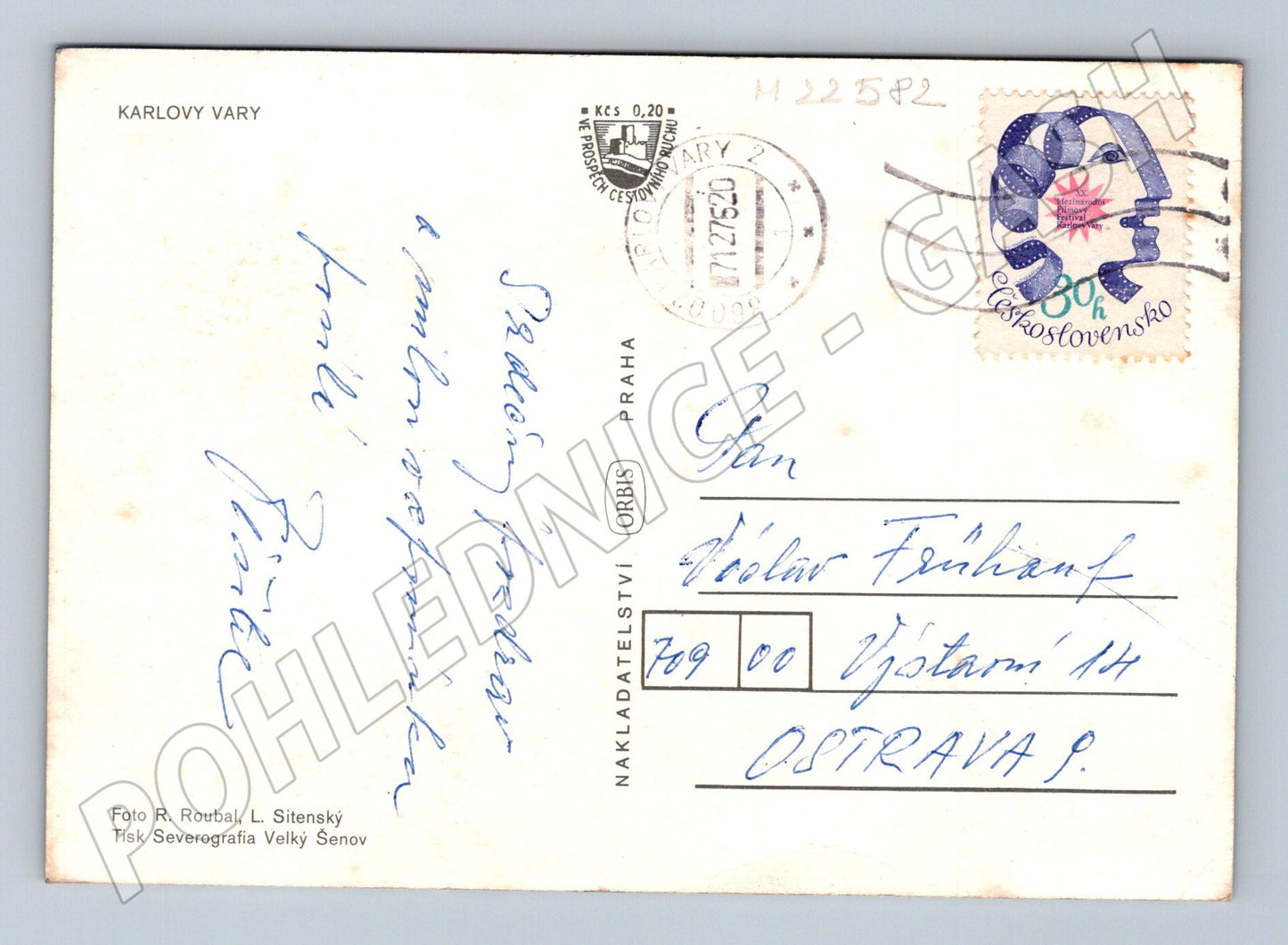 Pohlednice Karlovy Vary koláž motivů 1975 (M22582)
