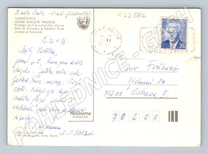 Pohlednice Luhačovice koláž lázeňských míst 1978 (M22586)