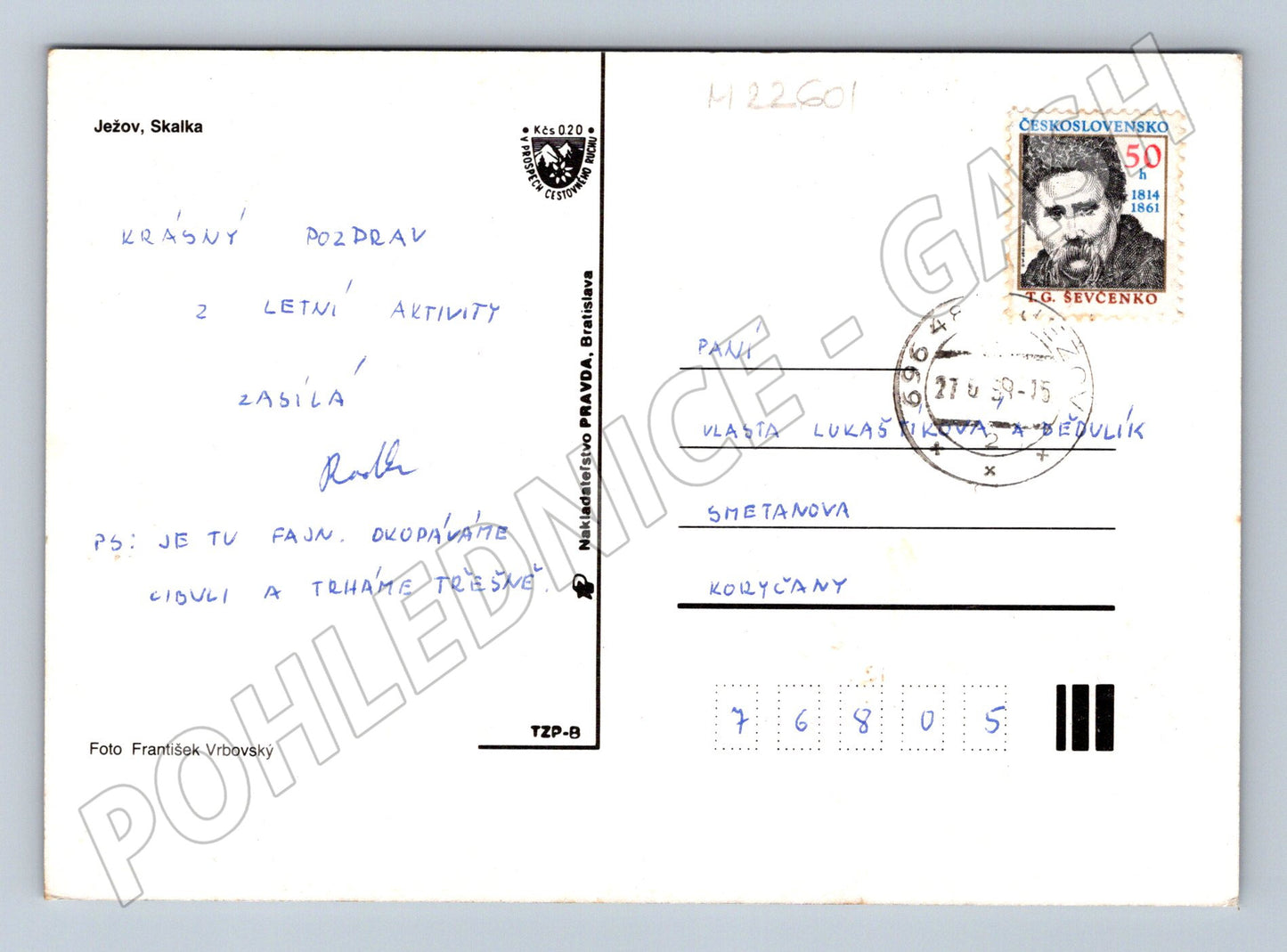 Pohlednice Ježov a Skalka 1969 (M22601)