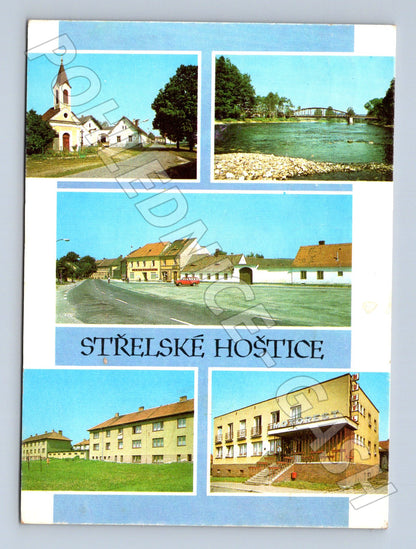 Pohlednice Střelské Hoštice koláž 1987 (M22603)