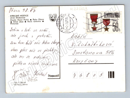 Pohlednice Střelské Hoštice koláž 1987 (M22603)