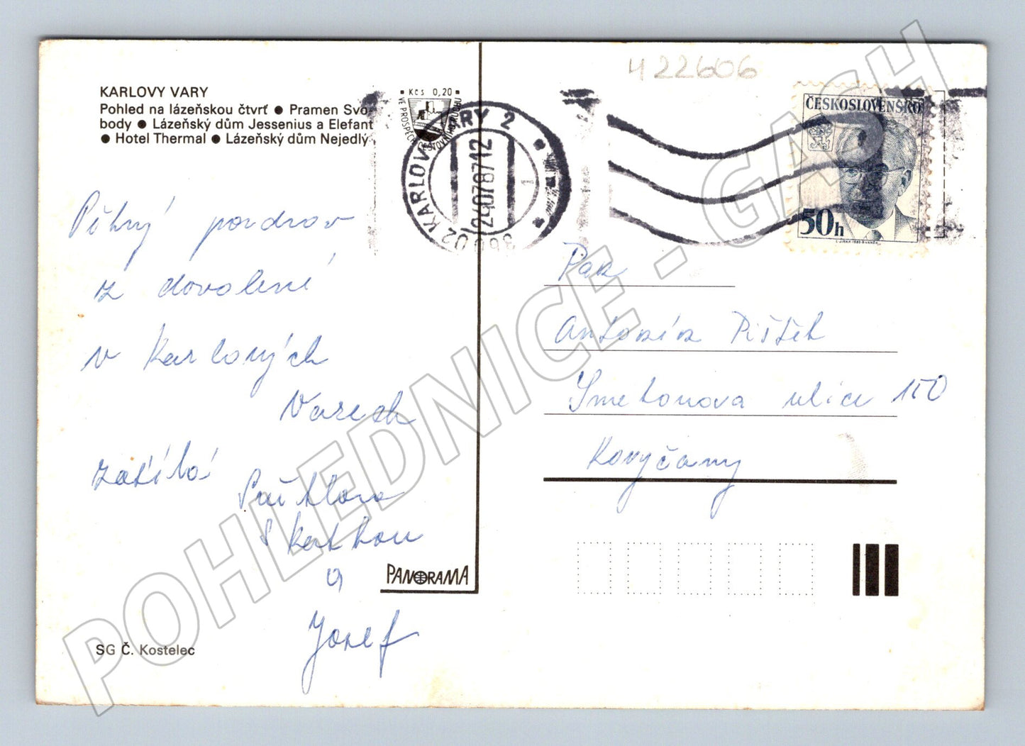 Pohlednice Karlovy Vary více motivů 1972 (M22606)