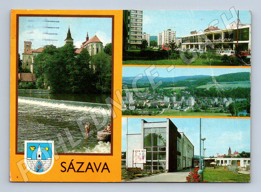 Pohlednice Sázava pohledy na město a klášter (M22610)