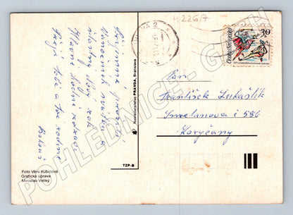 Pohlednice Jihlava vánoční pozdrav náměstí 1961 (M22617)