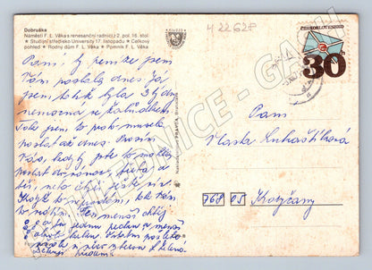 Pohlednice Dobruška náměstí radnice socha (M22628)