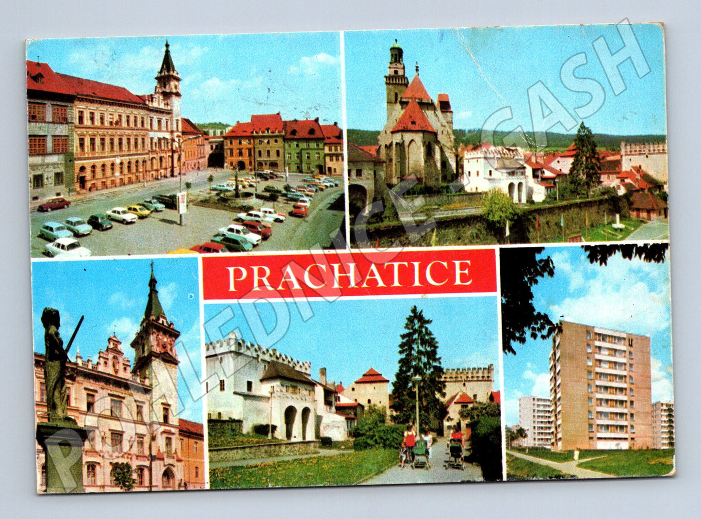 Pohlednice Prachatice více záběrů města cca 1983 (M22629)