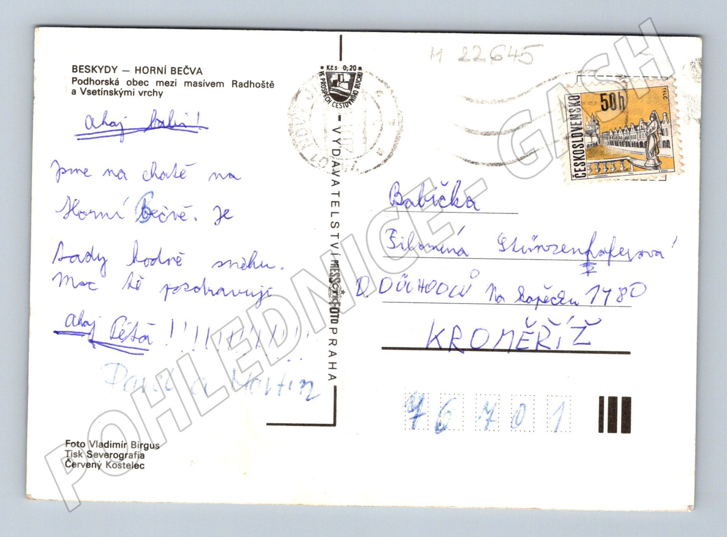 Pohlednice Horní Bečva zimní krajina (M22645)