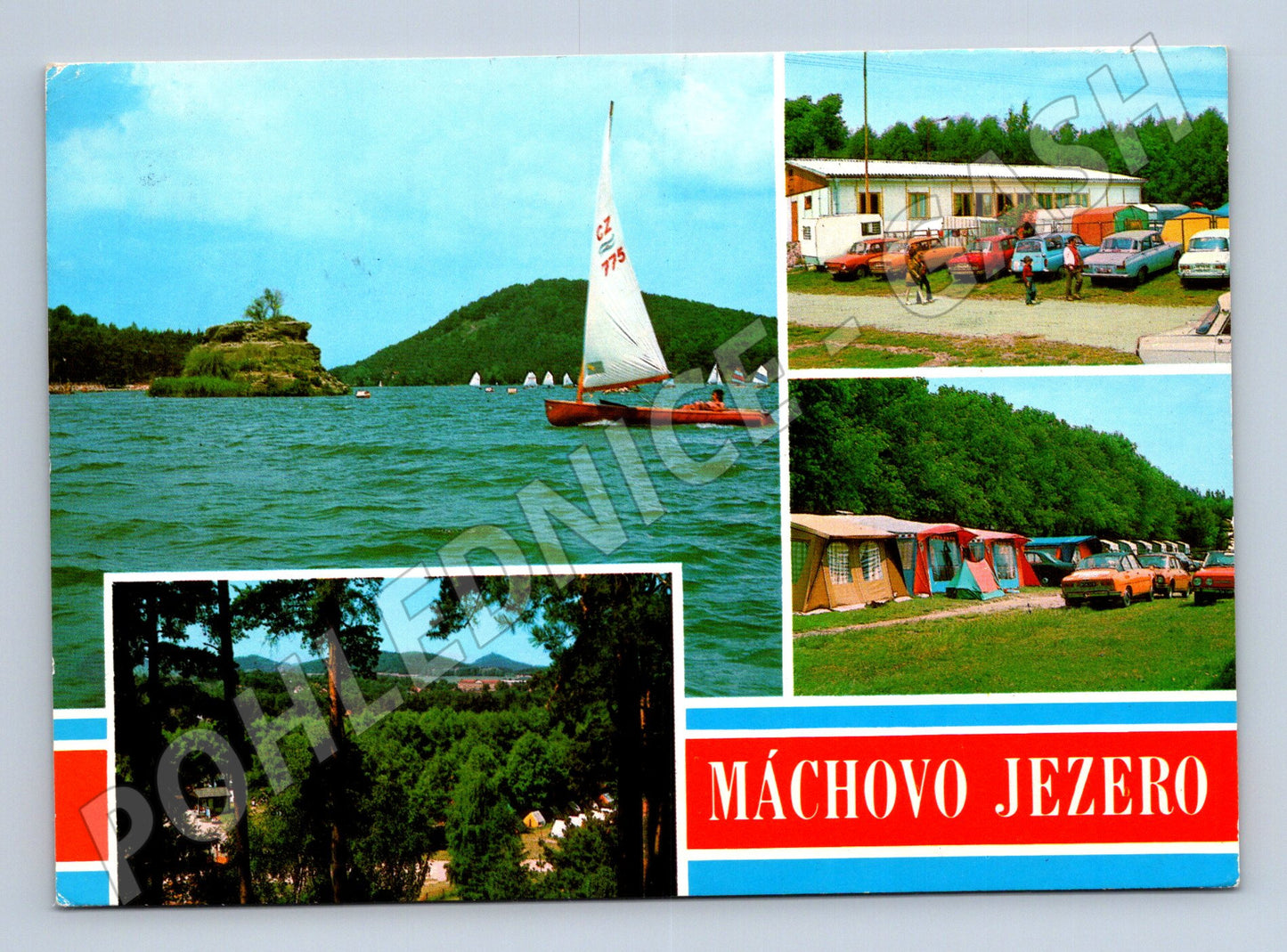 Máchovo jezero Bílý kámen plachetnice konec 70. let (M22646)