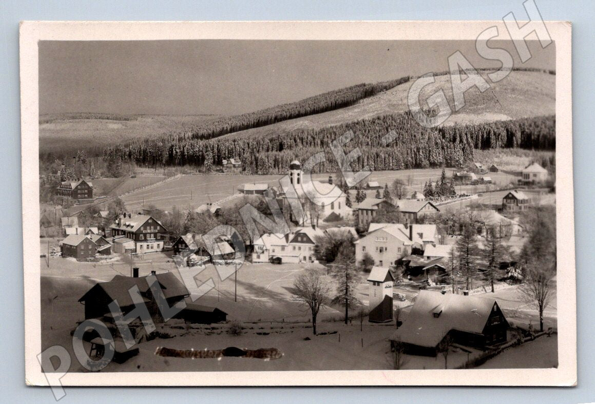Pohlednice česká vesnice zimní PP 1948 (M2265)