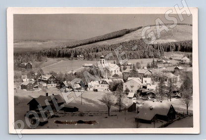 Pohlednice česká vesnice zimní PP 1948 (M2265)