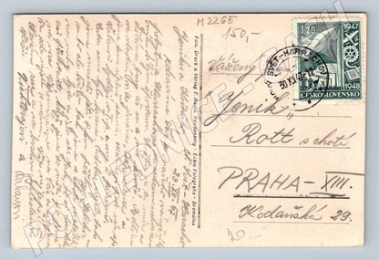 Pohlednice česká vesnice zimní PP 1948 (M2265)