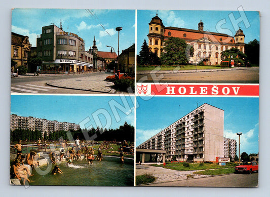 Pohlednice Holešov střed města zámek koupaliště (M22658)