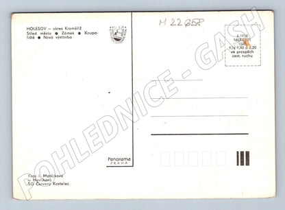 Pohlednice Holešov střed města zámek koupaliště (M22658)