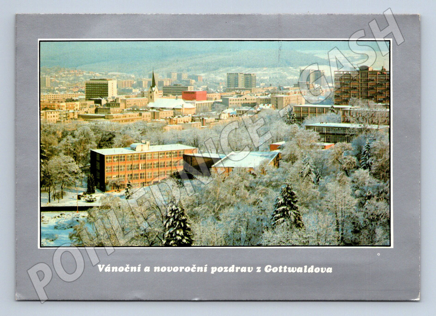 Pohlednice Gottwaldov zimní panorama města 1990 (M22660)
