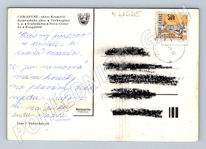 Pohlednice Chropyně ulice, budovy, koupaliště (M22665)