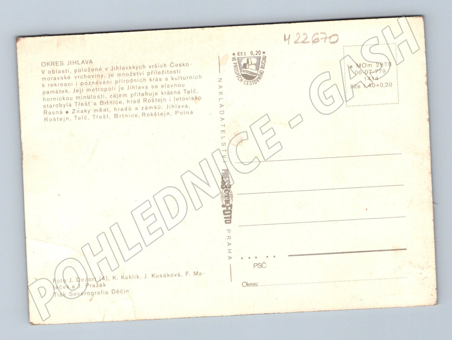 Pohlednice Jihlavsko koláž měst a památek (M22670)