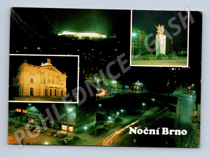 Brno Noční Brno Mendlovo nám. Špilberk Mahenovo divadlo (M22672)