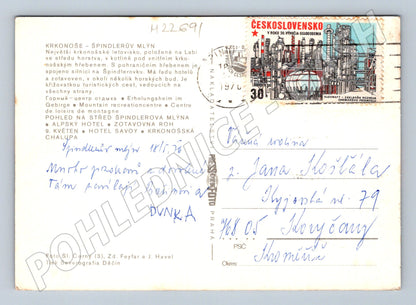 Pohlednice Špindlerův Mlýn Krkonoše koláž 1976 (M22691)