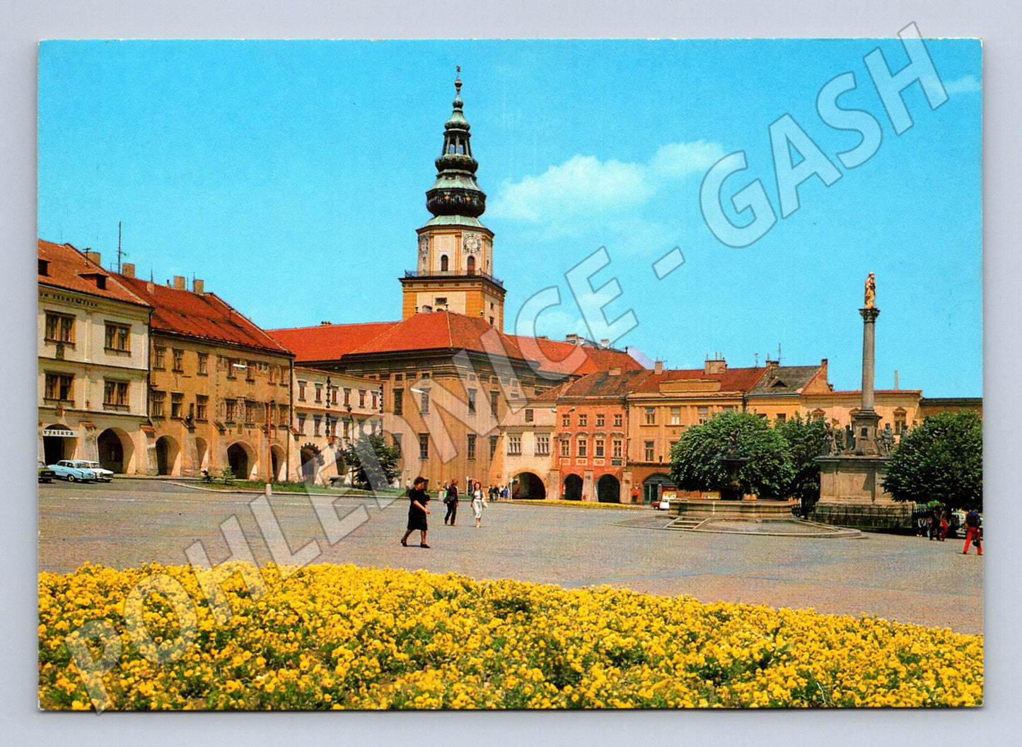 Pohlednice Kroměříž Velké náměstí se zámkem 1994 (M22715)
