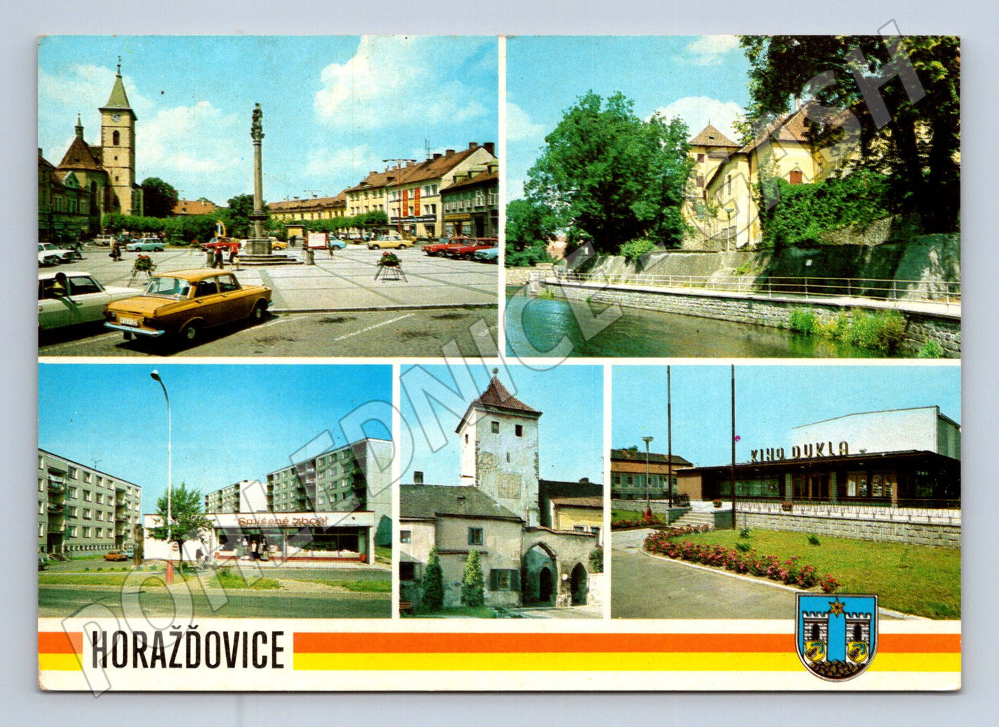 Pohlednice Horažďovice celkový pohled kolem 1970 (M22716)