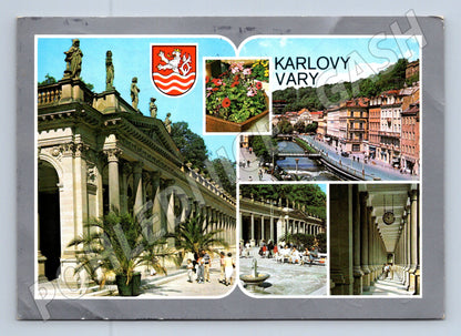 Pohlednice Karlovy Vary koláž lázeňské město 1989 (M22717)