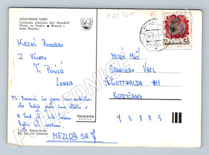 Pohlednice Hostýnské Hory Chaty Rusava 1972 (M22728)