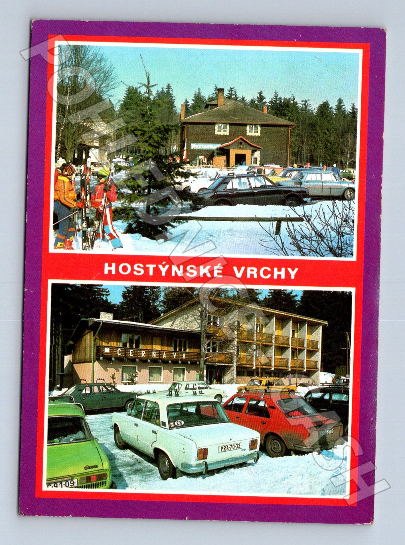Pohlednice Hostýnské vrchy Tesák a Černava chaty (M22731)