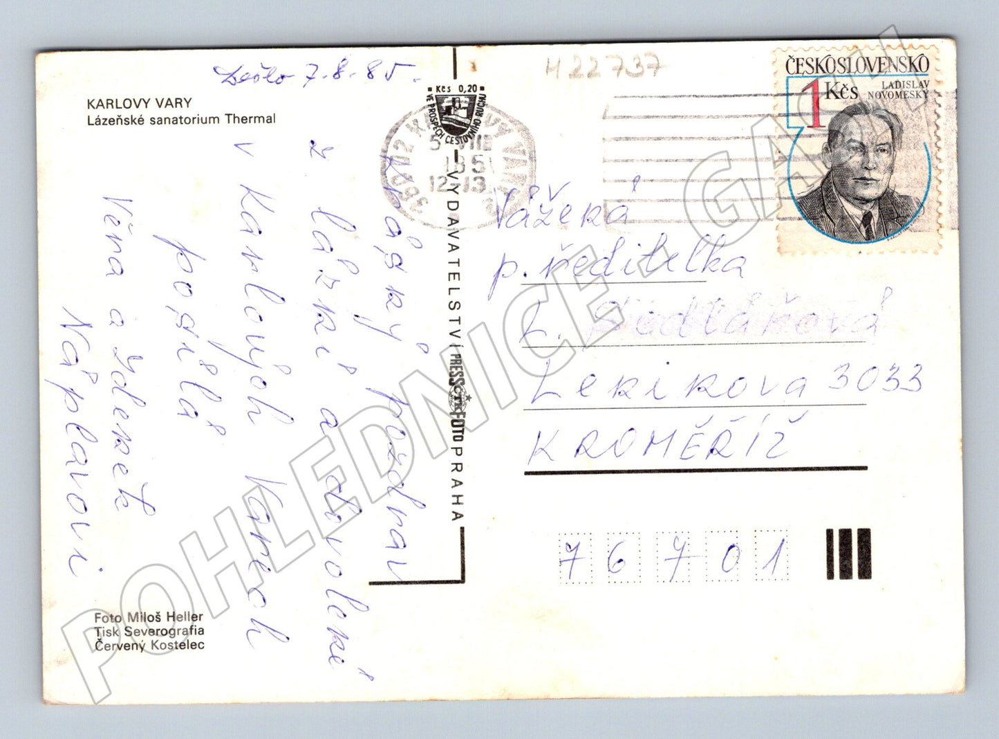 Pohlednice Karlovy Vary Thermal komplex 1985 (M22737)