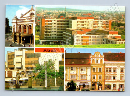 Pohlednice Plzeň budovy panorama (M22747)
