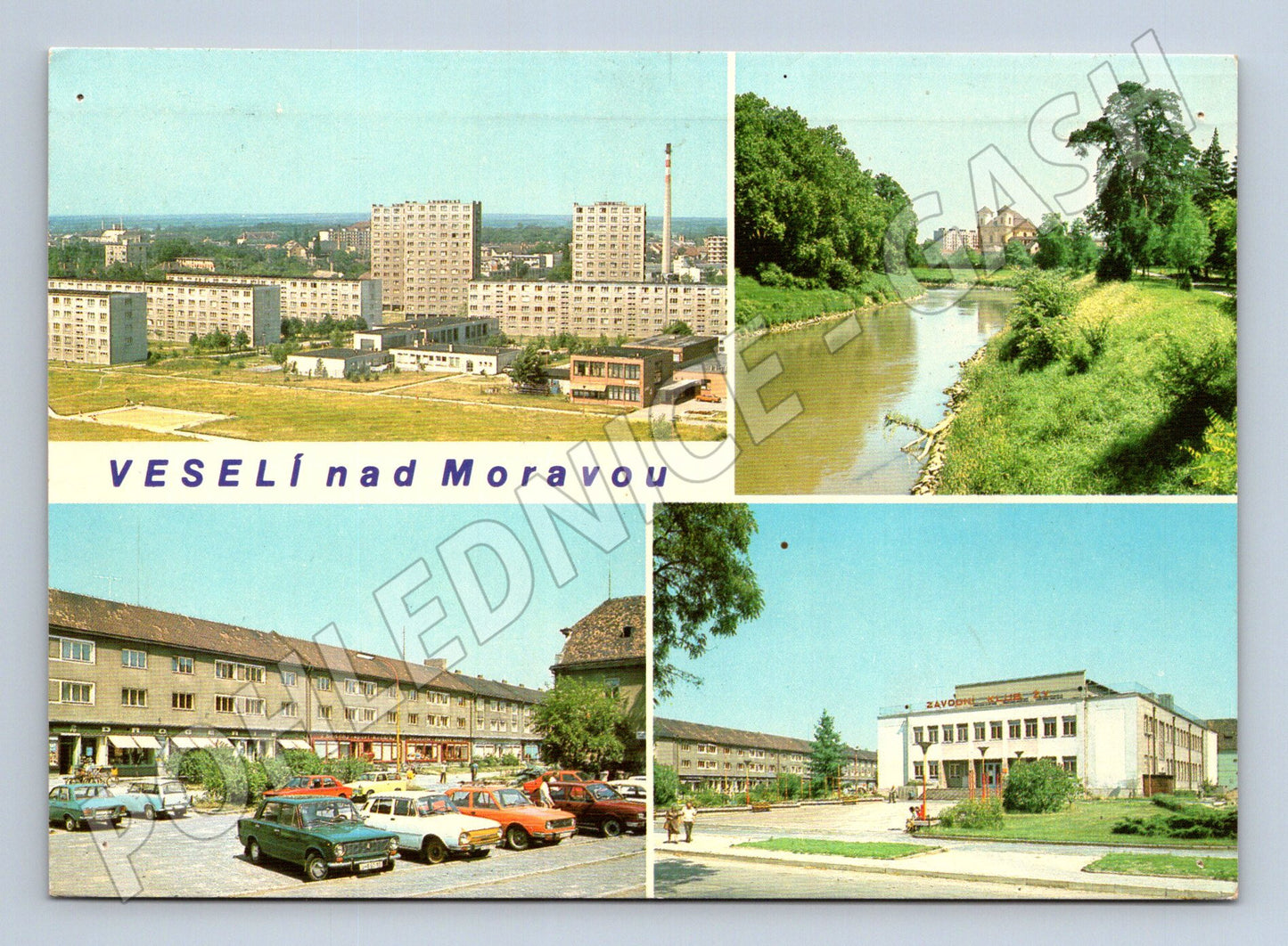 Pohlednice Veselí nad Moravou koláž města 1970 (M22751)