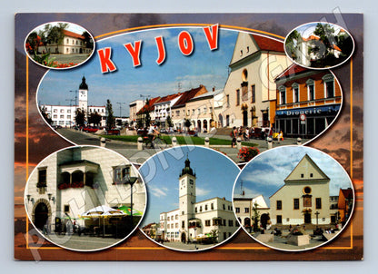 Pohlednice Kyjov náměstí a budovy (M22763)