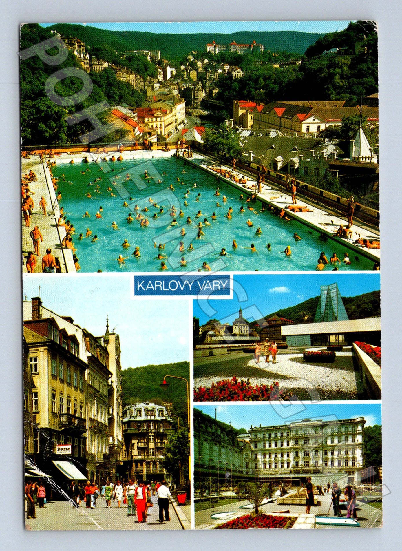 Pohlednice Karlovy Vary Koupaliště Thermal a stavby (M22770)