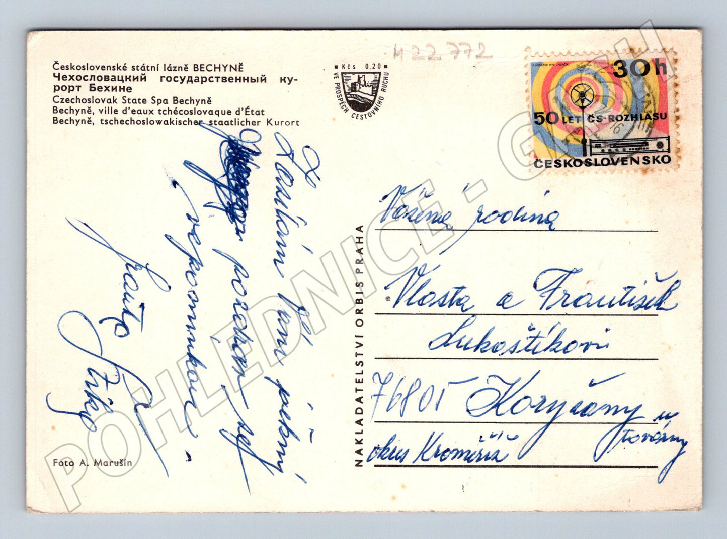 Pohlednice Bechyně více pohledů 1973 (M22772)