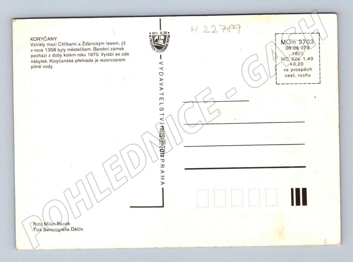 Pohlednice Koryčany více pohledů 1979 (M22789)