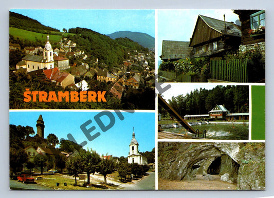 Pohlednice Štramberk – koláž, Panorama, výborný stav (M228)