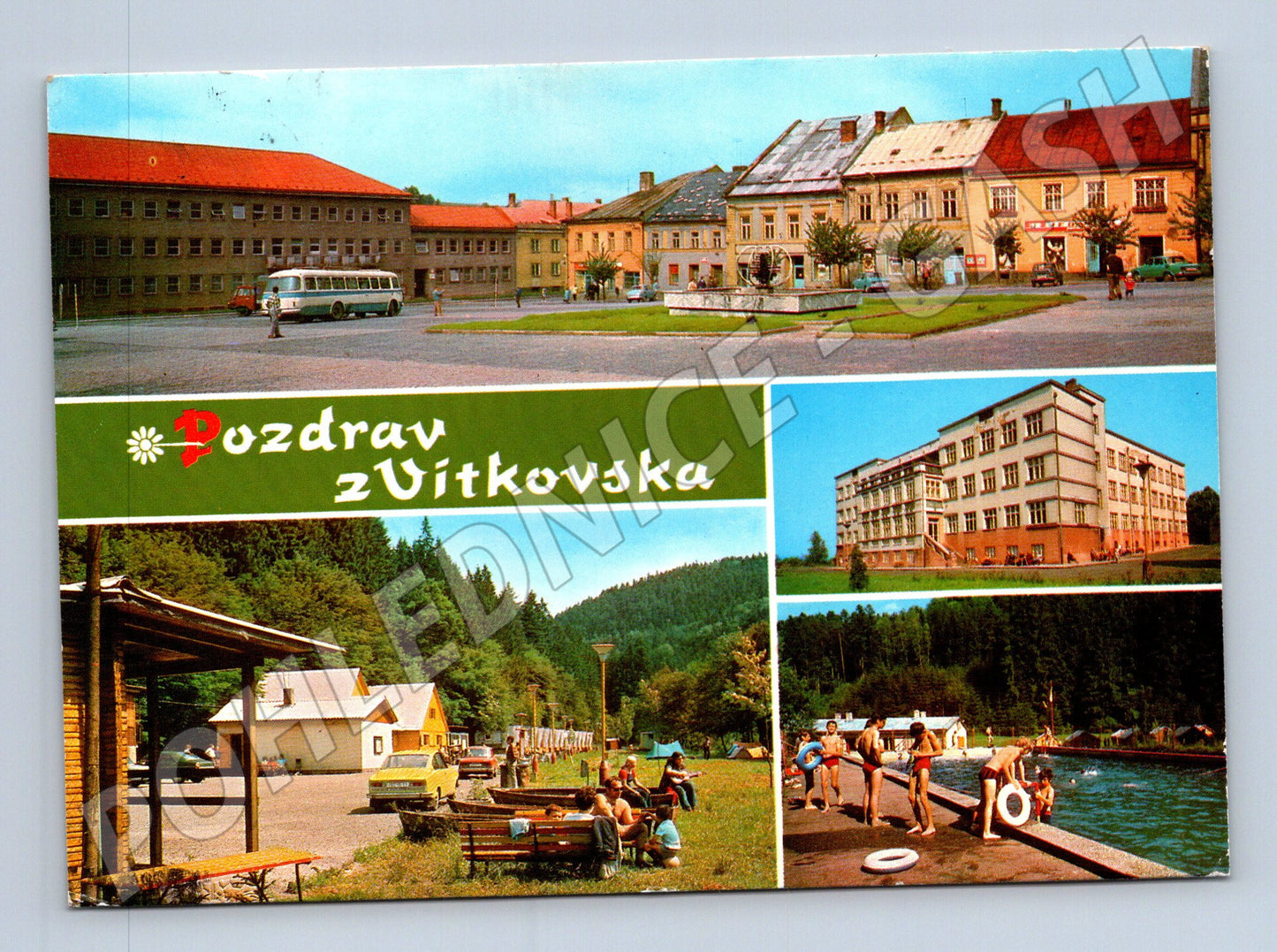 Pohlednice Vítkov různé pohledy cca 1960 (M22813)