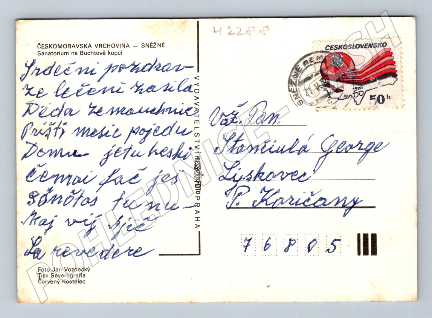 Pohlednice Českomoravská vrchovina sanatorium 1966 (M22818)