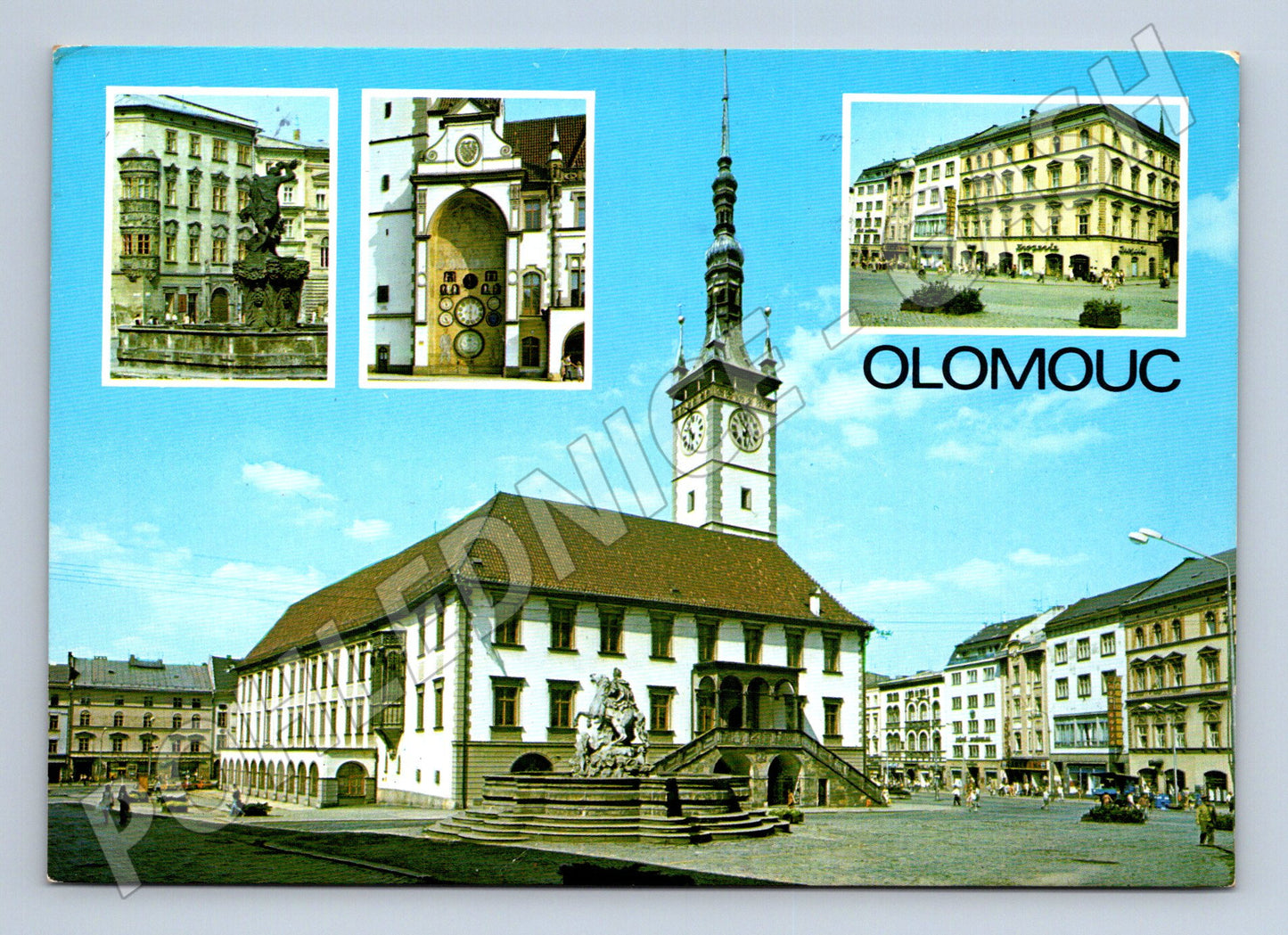 Pohlednice Olomouc radnice, Sloup Nejsvětější Trojice (M22828)