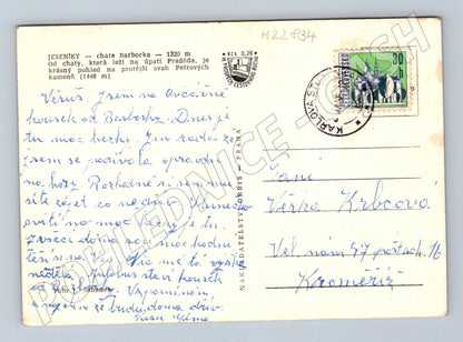 Pohlednice Jeseníky chata Barborka Petrový kámen (M22834)