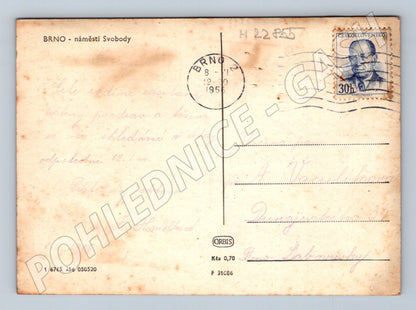 Pohlednice Brno náměstí Svobody 1956 (M22855)