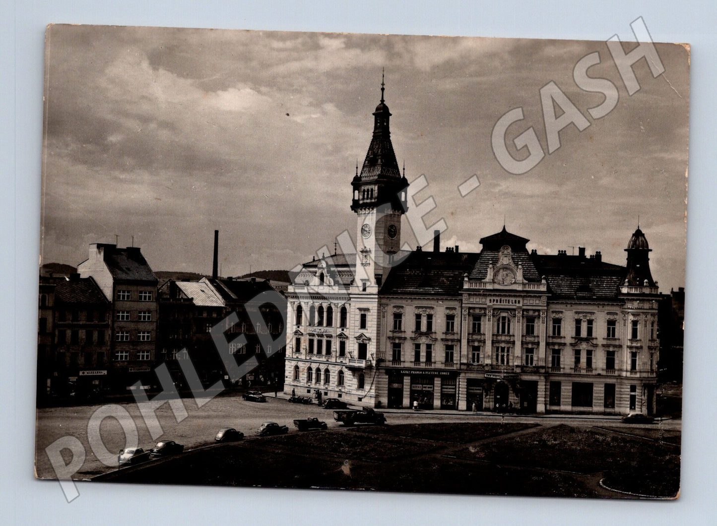 Pohlednice Krnov radnice náměstí 1961 (M22886)
