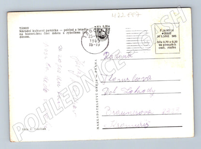Pohlednice Tábor pohled z letadla s rybníkem 1965 (M22887)