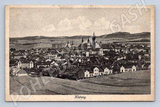 Pohlednice Klatovy  panorama města Jelínek 1927 (M2290)